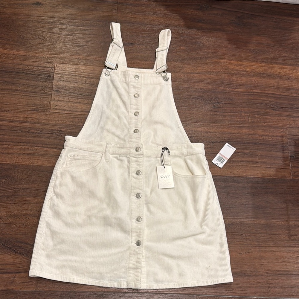 OAT NWT Corduroy Overall Dress - off white Buttoned down w/adjustable straps. - Picture 4 of 12